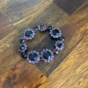 Monet Black and Purple Crystal Stretch Bracelet
